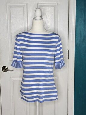 Lauren Ralph Lauren Striped Blue & White Boatneck Women’s Top